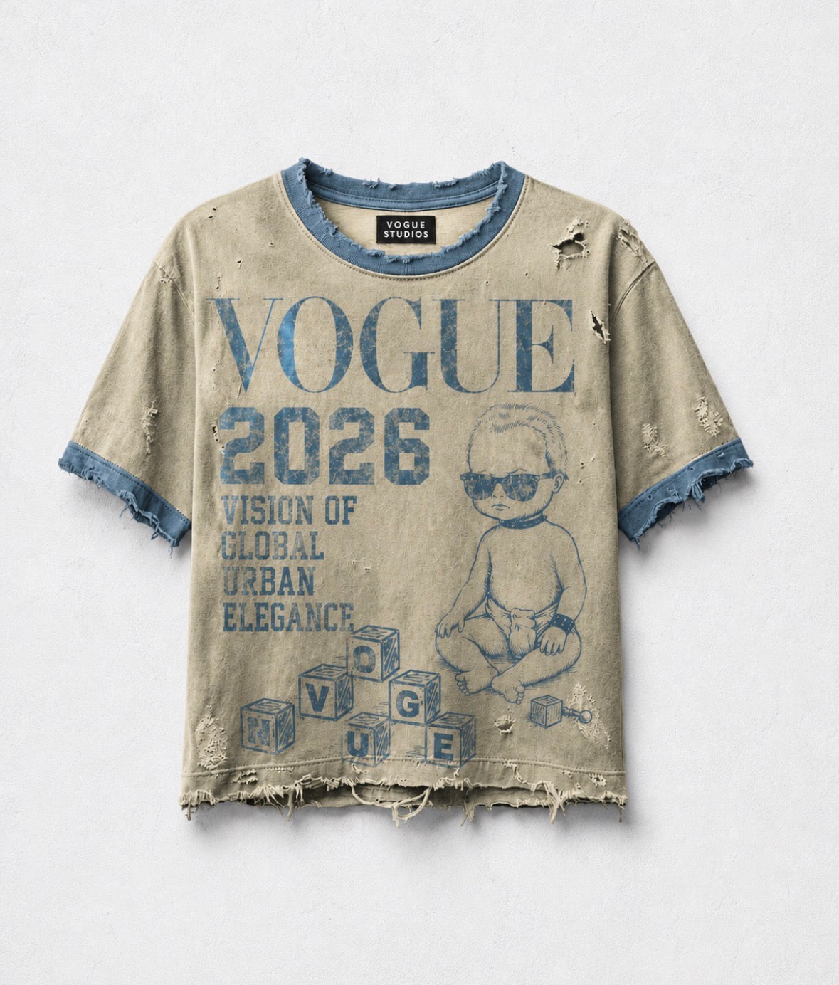 wavy navy t shirt